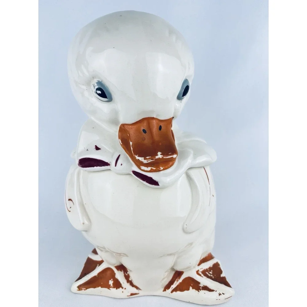 Vintage Hull Pottery Duck Cookie Jar 966 Ceramic 1940s USA Anthropomorphic